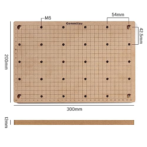 Genmitsu CNC MDF Grid Spoilboard for 3020 CNC Router Machine, Compatible with 3020-PRO Max Perfectly, 300 x 200 x 12mm, M6 Holes (6mm), Screws and - WoodArtSupply