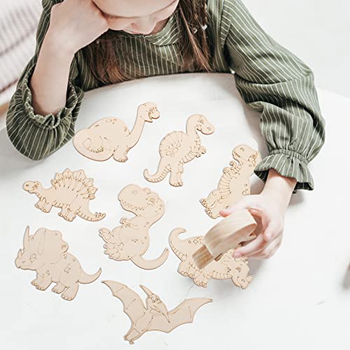 Crafts 8Pcs Unfinished Wood Cutouts Wooden Paint Crafts Animal Cut Out Wood Slices Wooden Chips for Home Decoration Ornament DIY Craft Art Project - WoodArtSupply