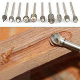 Tungsten Carbide HSS Rotary Burr Set - APlus 20pcs Wood Carving Drill Bits Set with 3mm 1/8 inch Shank for DIY Woodworking, Carving, Engraving, APlus