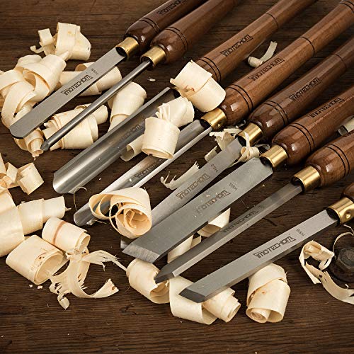 IMOTECHOM 8-Pieces HSS Wood Turning Tools Lathe Chisel Set with Wooden Box IMOTECHOM