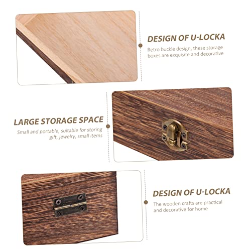 NOLITOY 2 Sets 2pcs Solid Wood Storage Box Antique Decor Small Containers Country Jewelry Wood Decor Unfinished Wood Jewelry Storage Case Retro Style NOLITOY