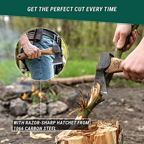 BeaverCraft Hand Forged Hatchet Axe with Sheath AX1 - Bushcraft Hatchet Camping Small Forest Axe Survival Hatchet Carving Axe for Chopping Wood - BeaverCraft