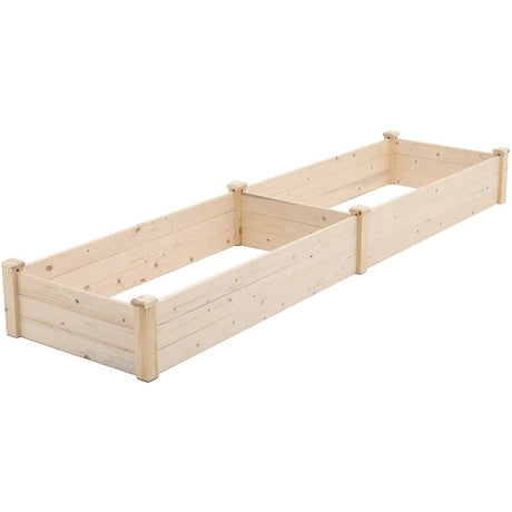 Incbruce 96x25x10 in Wooden Raised Garden Bed Planter, No-Bolt Assembly Elevated Flower Bed Boxes Kit for Vegetable Flower Herb Gardening, Natural Incbruce