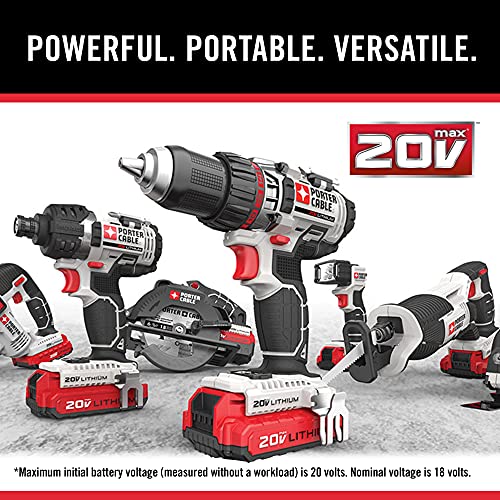 PORTER-CABLE 20V MAX* Cordless Drill Combo Kit, 6-Tool (PCCK617L6) PORTER-CABLE