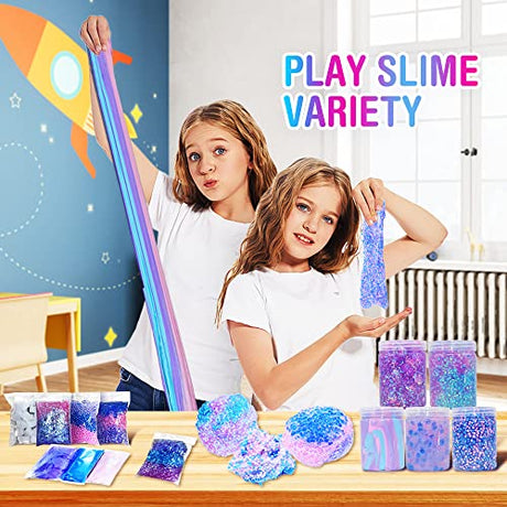 Unicorn Slime Kit for Girls 4-12,Supplies Makes Butter Slime,Candy Confetti Slime,Glimmer, Foam Jelly Cubes Slime Party Favors for Kids OHIECIHY