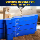 TRAVEANT Router Table Set Up Bars, 7PCS Aluminum Precision Setup Block Height Gauge Set for Woodworking Tools Table Saw Accessories Angle Depth Traveant