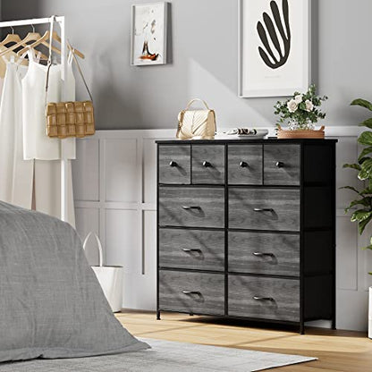 Nicehill Dresser for Bedroom with 10 Drawers, Storage Drawer Organizer, Tall Chest of Drawers for Closet, Living Room, Hallway, Entryway, Fabric - WoodArtSupply