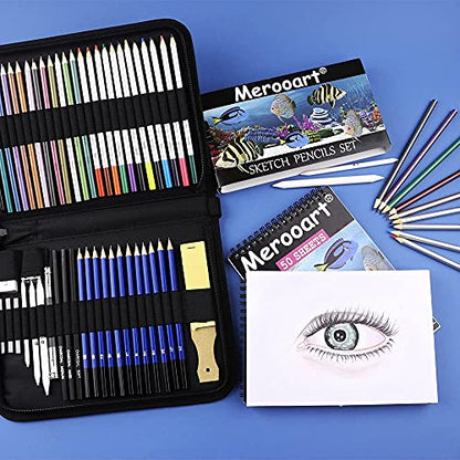 54 colored pencil sets, sketch pen sets, adult/children's professional watercolor pencils, professional/beginner, durable colored art pencils,