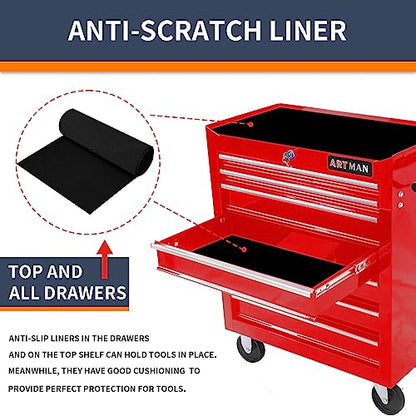 Larmliss 7-Drawer Rolling Tool Cart, Lockable Home Repair Tool Storage Organizer, Tool Box on Wheels,Tool Chest Cabinet for Mechanic, Garage - WoodArtSupply