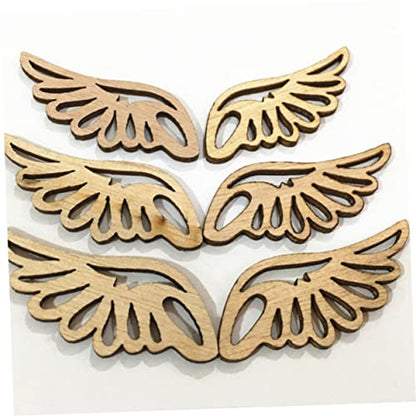 EXCEART 240 Pcs DIY Christmas Wooden Ornaments Christmas Angel Wings Ornaments Wooden Cutouts Unfinished Wood Ornaments Small Wings for Crafts Wood - WoodArtSupply