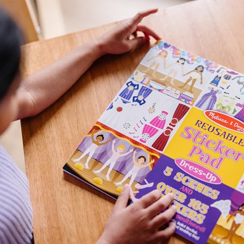 Melissa & Doug Reusable Sticker Pad: Dress-Up - 165+ Stickers Removable Stickers, Kids Fashion Activities, Restickable Book For Ages 3+ Melissa & Doug