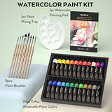 Nicpro 60 PCS Art Paint Set for Kids & Adult, Washable Watercolor Sip Painting Supplies Kit for Beginner with 24 Tube Water Color Paint, 8 Brushes,12 Nicpro