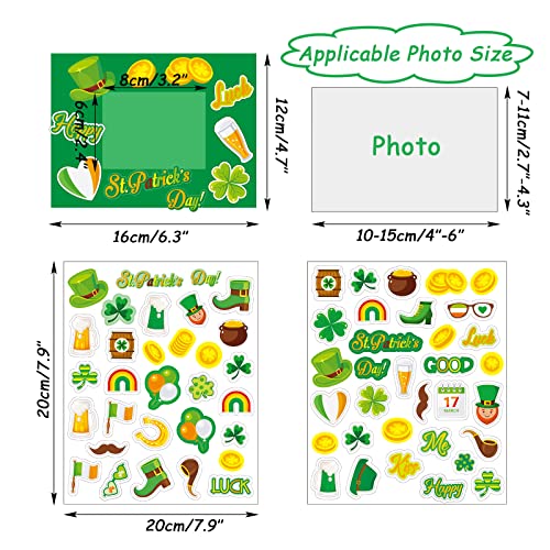 chiazllta 30 Packs St. Patrick Day Picture Frame Craft Kits for Kids St. Patrick DIY Craft Heart Art St. Patrick Day Party Decoration Favor Home