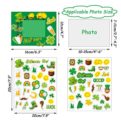 chiazllta 30 Packs St. Patrick Day Picture Frame Craft Kits for Kids St. Patrick DIY Craft Heart Art St. Patrick Day Party Decoration Favor Home