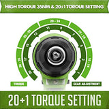 18V Cordless Drill, MAITHEUO Brushless Power Drill with 2Pcs Battery and Charger, 3/8”Keyless Chuck, 2 Variable Speed, 20+1 Torque Setting Electric MAITHEUO