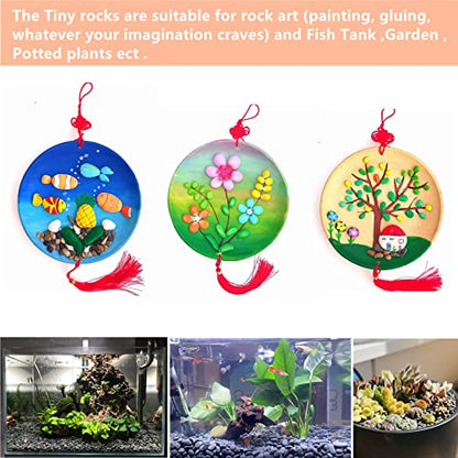 300PCS Tiny Painting Rocks, Meilala DIY Pebble Flat & Smooth Rocks for Arts, Crafts, Decoration, Fish Tank,Garden,Hand Picked Stones for
