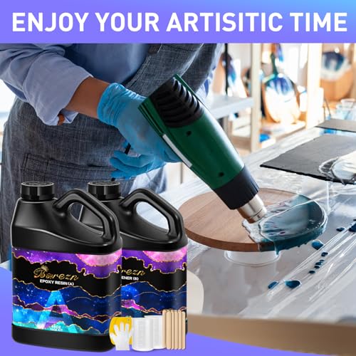 Bsrezn 96OZ Epoxy Resin Kit, Upgraded Crystal Clear Hard Casting Resin and Hardener Apoxy Resina Epoxica Transparente 2 Part Resin Art Supplies for - WoodArtSupply