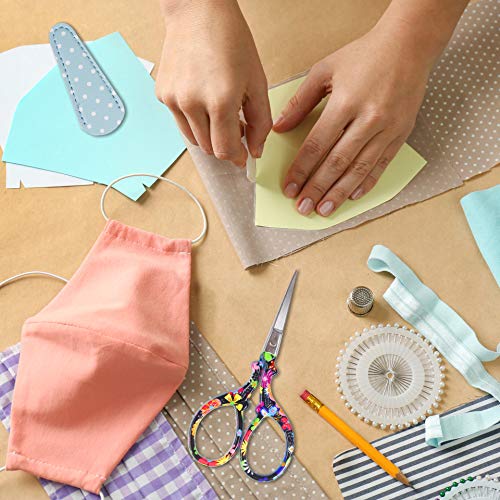 Hisuper Sewing scissors sharp Embroidery Crafting Threading Scissors with Leather Scissors Cover for Needlework Craft Art Work Manual Handicraft DIY Hisuper