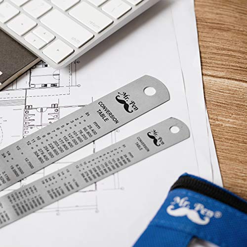 Mr. Pen Steel Rulers, 6 inch and 12 inch Metal Rulers, Pack of 2 Mr. Pen