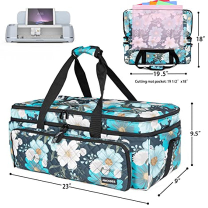 AMOIGEE Double-Layer Carrying Case for Cricut Maker 3, Cricut Explore 3/Explore Air 2, Cricut Accessories, Cricut Bag with Dust Cover - WoodArtSupply