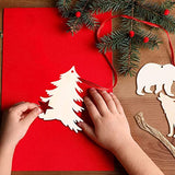 Sewroro 30pcs Unfinished Wooden Cutouts DIY Animal Wood Slices Elk Xmas Tree Fox Wolf Blank Discs Xmas Tree Hanging Ornament Decoration for DIY Sewroro