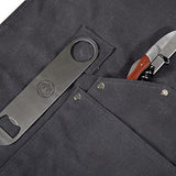 LEGACY - a Picnic Time brand Collins Mixologist Apron Waxed Canvas with Corkscrew and Bottle Opener, One Size, Gray with Black Accents PICNIC TIME