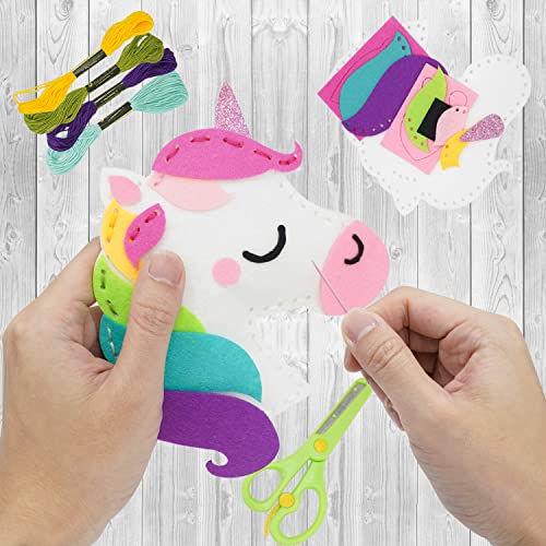 Cymbana Kids Sewing Kit Make Your Own Creative Felt Plush Animals Toy Craft Art Set for Beginners, Girls Gifts for Children 6+ Cymbana