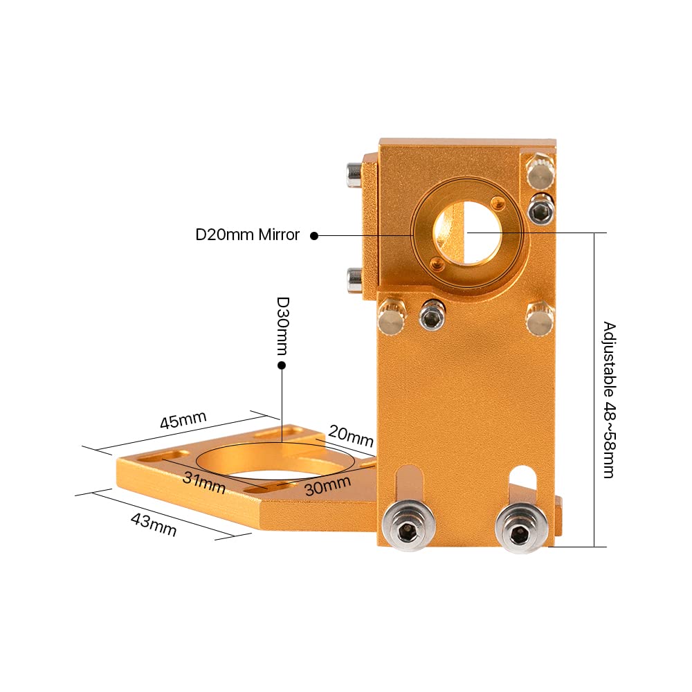 Cloudray K Series Head Set D20 FL50.8 for 2030 4060 K40 Laser Engraver Cutting Machine - WoodArtSupply