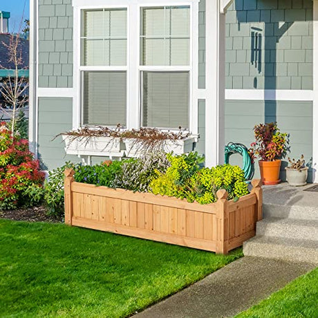 Yaheetech 43.5″ L×16″ W×14″ H Wooden Raised Garden Bed, Horticulture Wood Rectangular Garden Planter Outdoor, Raised Planter Box for Yaheetech