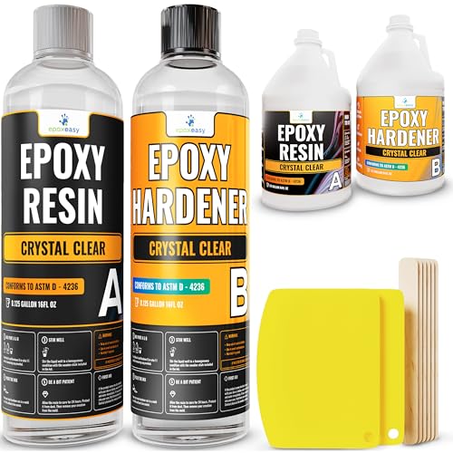 Resin Epoxy for Clear Coating - 32OZ Resin Kit - Perfect for Molds, Crafts, Jewelry, Wood, DIY, Canvas, Glass, Food Safe, Non Yellowing, Bubble Free, - WoodArtSupply