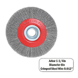 OSFTBVT 8in Bench Wire Wheel Brush for Bench Grinder Coarse Crimped Steel Wire 0.012" with 1/2" 5/8" 3/4" 7/8" 1"(5sets) Spacer Arbors - 2pack OSFTBVT