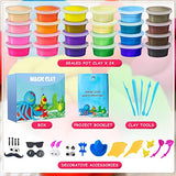 Modeling Clay Kit - 24 Colors Air Dry Ultra Light Soft & Stretchy DIY Molding Clay with Tools, Animal Accessories, Easy Storage Box Kids Art Crafts ESSENSON