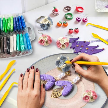 Polymer Clay Kit, 56 Colors Modeling Clay, DIY Oven Bake Molding Clay for Kids with Sculpting Clay Tools and Accessories, Art Craft Gift for Kids