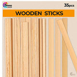 Wooden Craft Sticks Premium Quality - Hardwood Paint Stir Sticks - Wood Paint Sticks for Crafts - Popsicle Craft Wood Strips - Worked Perfect and StesoSHOP