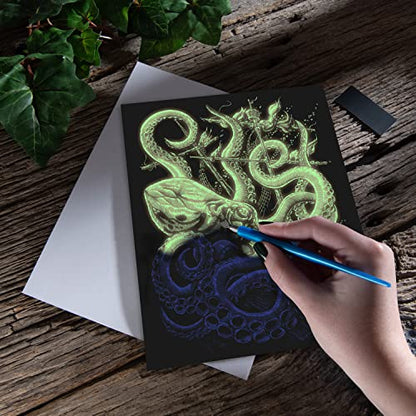 Royal and Langnickel Glow in Dark Engraving Art, Octopus - WoodArtSupply