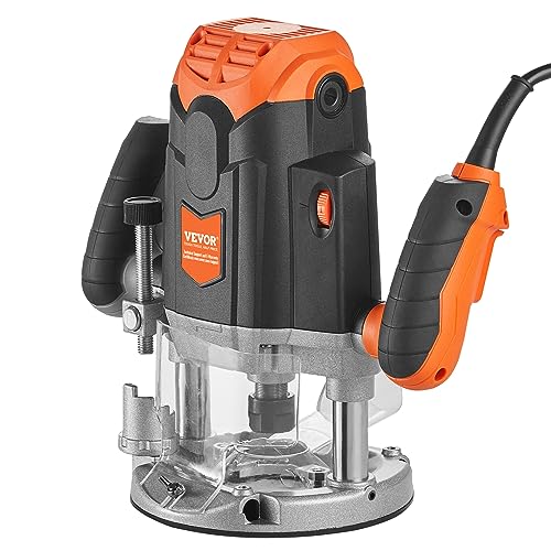 VEVOR Plunge Router, 3-1/4 HP, 120V, 12000-23000 RPM Variable Speed, Electronic Plunge Base Router, Plunge Woodworking Router Kit with Carry Case, VEVOR