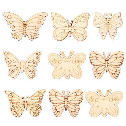 BESPORTBLE 100PCS Wood Slice DIY Wooden Craft Wood Craft Material Unfinished Wood Wooden Shapes Craft Shaped Slices Cutouts Woodsy Decor Cutouts for BESPORTBLE