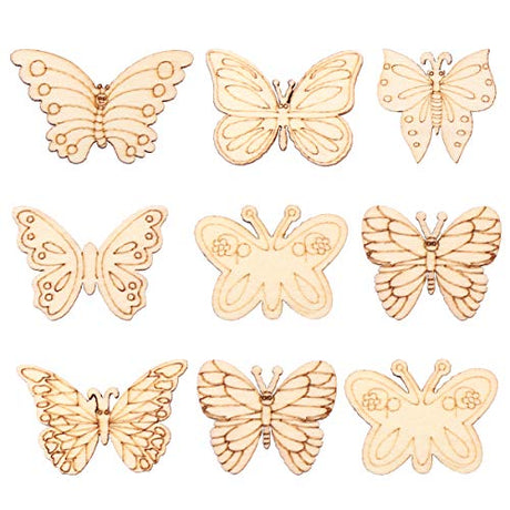 BESPORTBLE 100PCS Wood Slice DIY Wooden Craft Wood Craft Material Unfinished Wood Wooden Shapes Craft Shaped Slices Cutouts Woodsy Decor Cutouts for BESPORTBLE