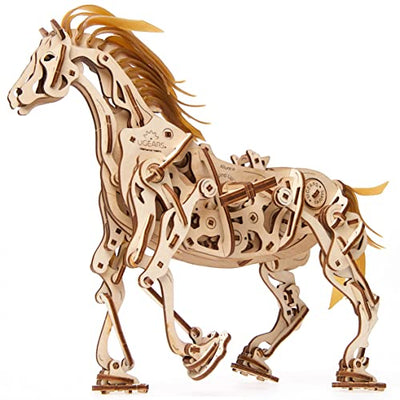 UGEARS 70054 Wooden Horse Puzzle, Model Building Set, Brain Game, DIY Puzzle, Educational Toy, Environmentally Friendly