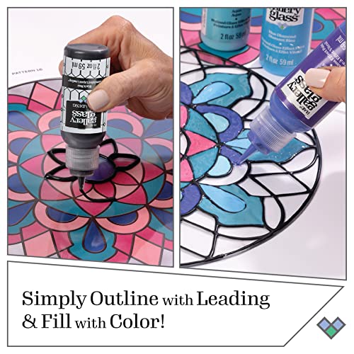 Gallery Glass Jewel Tones PROMOGGJL22 Stained Kit, 8 Piece Glass Paint Set for DIY Arts and Crafts, Perfect for Beginners and Artists Gallery Glass