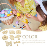 Bee Decor 80 Pcs Unfinished Wooden Cutouts Flower Bee Mushroom Butterfly Blank Wood Slice Blank Wooden Paint Crafts for DIY Crafts Home Decoration ABOOFAN