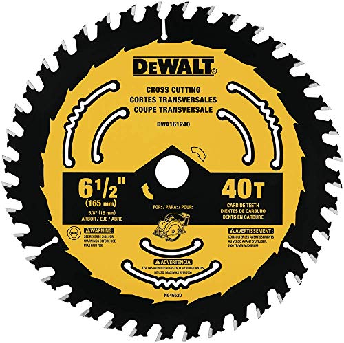 DEWALT Circular Saw Blade, 6 1/2 Inch, 40 Tooth, Framing (DWA161240) - WoodArtSupply