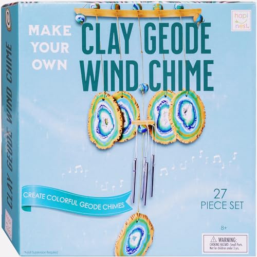 Hapinest Make Your Own Clay Geode Wind Chime Craft Kit Gift for Girls Boys Ages 8 9 10 11 12 and Teen Years and up Hapinest