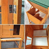 RUNVA 122''Chicken Coop with Nest Box - Poultry Cage with Removable Tray, Wooden Chicken Coop for 6 Chickens with Waterproof Roof & Ramp Play for RUNVA