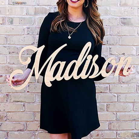 Personalized Wooden Baby Name Sign for Nursery - 12"-33" Kids Room Wall Decor - 1/2" Thick USA MADE HomeWetBar