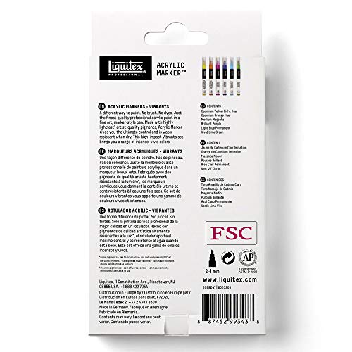 Liquitex Professional Paint Marker Set, 6 Piece, Vibrants - WoodArtSupply