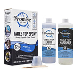 Promise Table Top Epoxy Resin That Self Levels, This is a 32 Ounce High Gloss (16oz Resin + 16oz Hardener) Kit with Mixing Sticks and Measuring Cups Pro Marine Supplies
