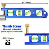 WORKPRO Conduit Bending Level, Magnetic Torpedo Level, Pipe Level, Bubble Vials for 0°/90°/30°/45° Measurements, Aluminum Alloy Construction, WORKPRO
