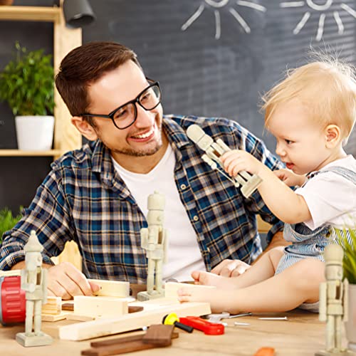 PRETYZOOM Home Decor 12Pcs Christmas Wooden Unfinished Nutcracker Figurines DIY Unpainted Blank Nutcracker Soldier Figures Nutcracker Ornaments PRETYZOOM