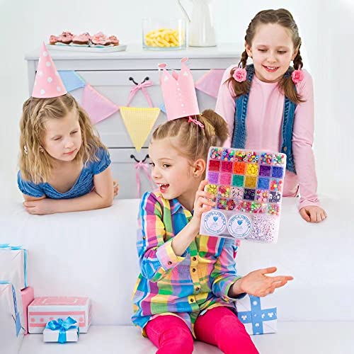 JOICEE Bracelet Making Kit Pony Beads fruite Flower Polymer Clay Beads Letter Beads for Jewelry Making, DIY Arts Earring and Crafts Gifts for Girls JOICEE